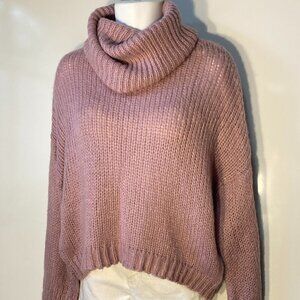 Mustard Seed SZ S  Lilac soft slouchy boxy oversized cowl neck sweater